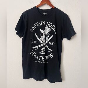 Disney Black Peter Pan Captain Hook Pirate Short Sleeve T-Shirt